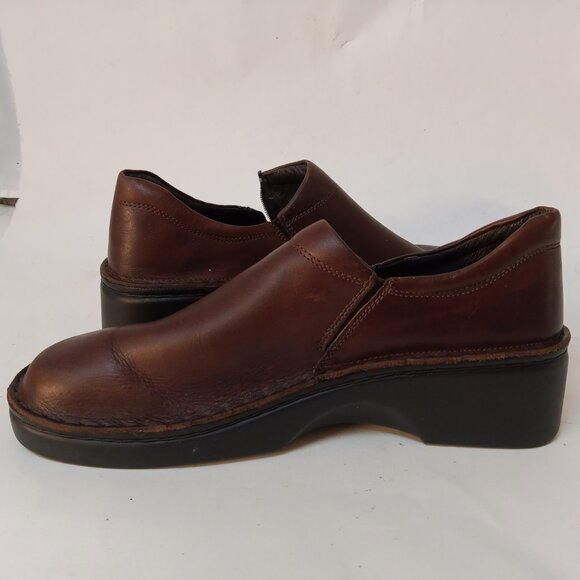 NAOT Brown Leather Zip Ankle Fashion Boots Bootie Shoe Clogs Size 42 EUR 9 US - Picture 11 of 14